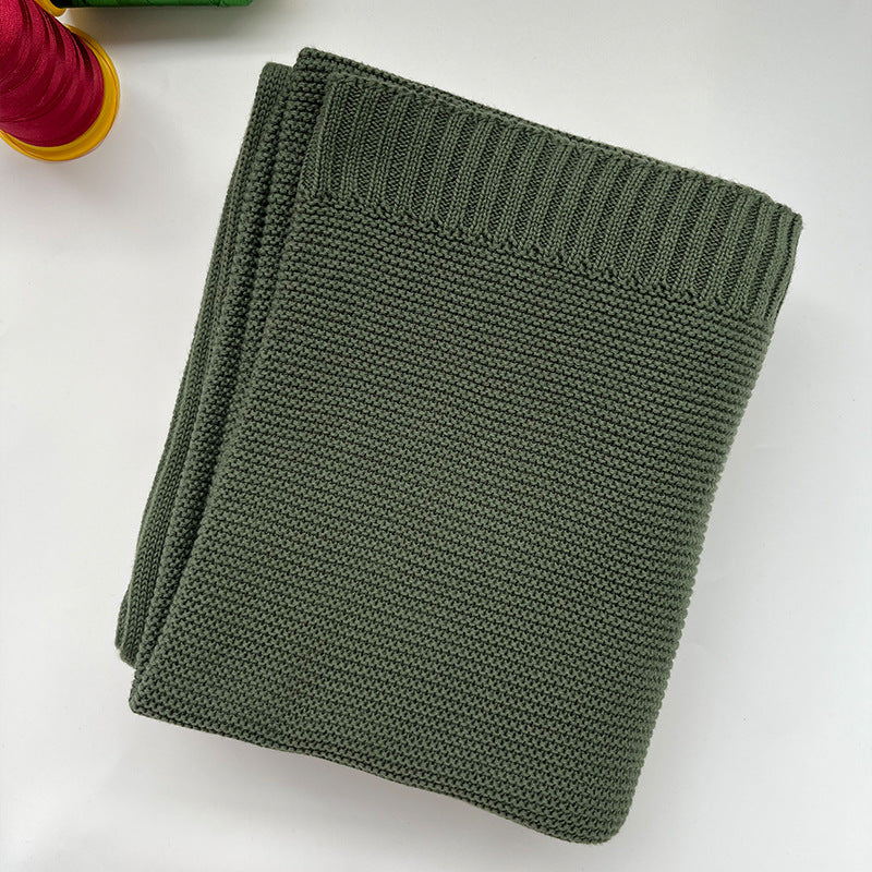 Knitted Cotton Swaddle with Overlock Edge