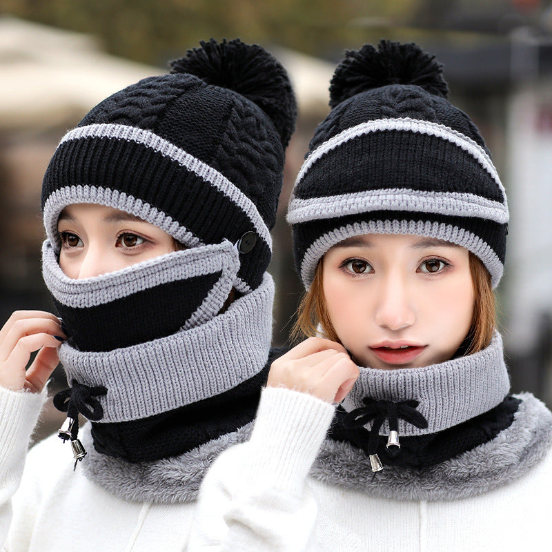 Knitted Beanie, Scarf and Mask Set