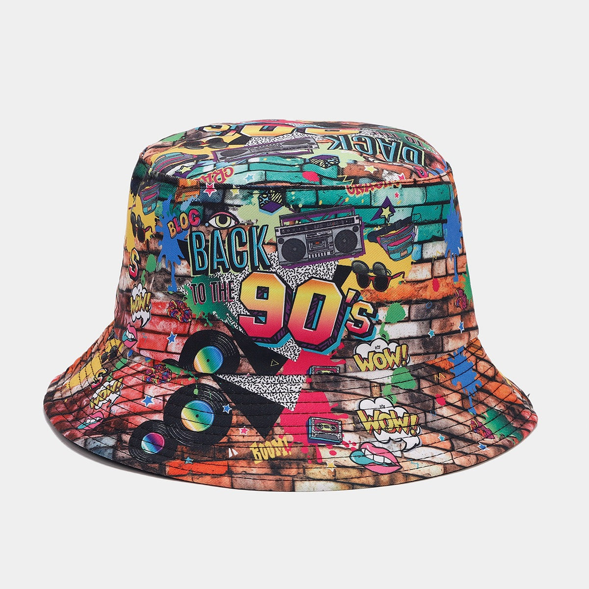 Graffiti Double-sided Bucket Hat Party Hip Hop