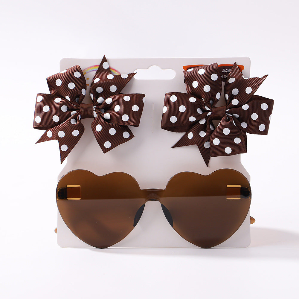 Kids' Bow Hair Clip and Sunglasses Set