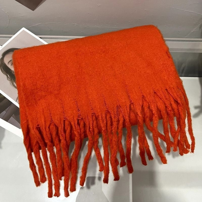 Thick Mohair Fluffy Scarf Warm Plush