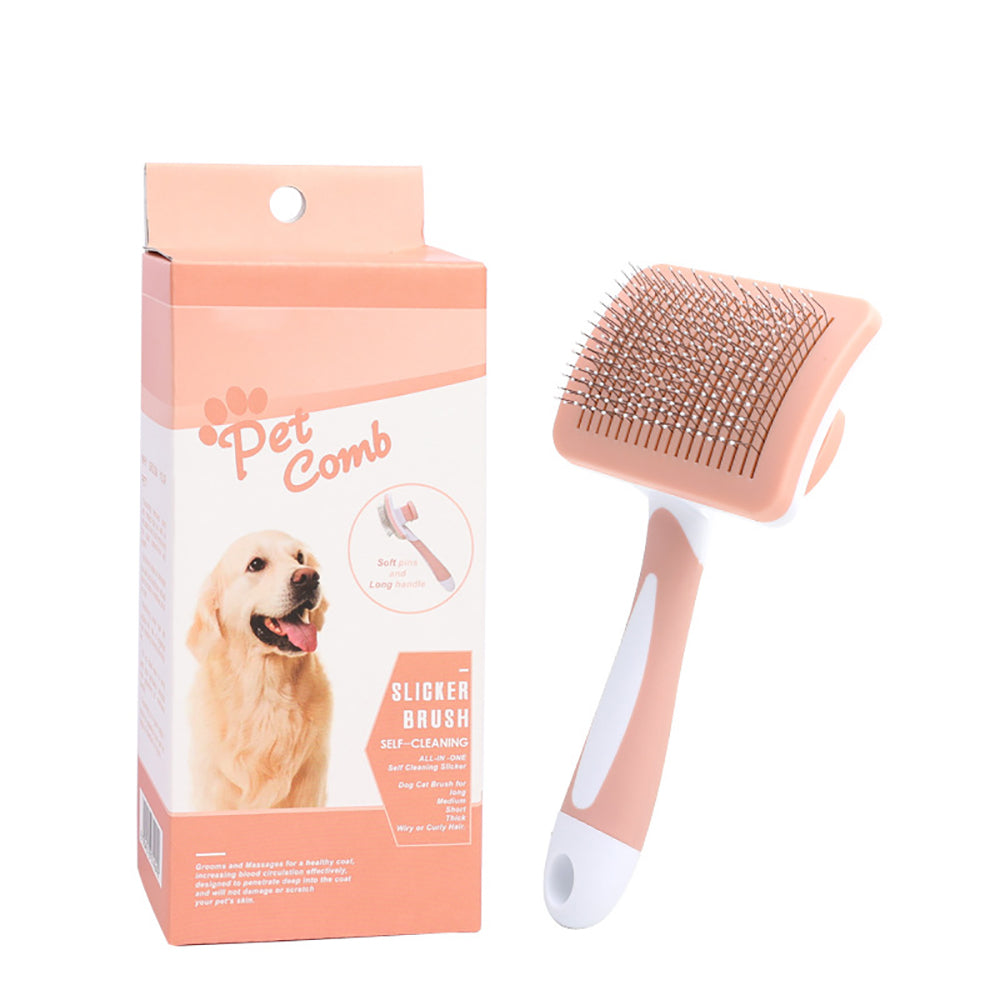 Self Cleaning Slicker Brush Dogs Cats Pets-one