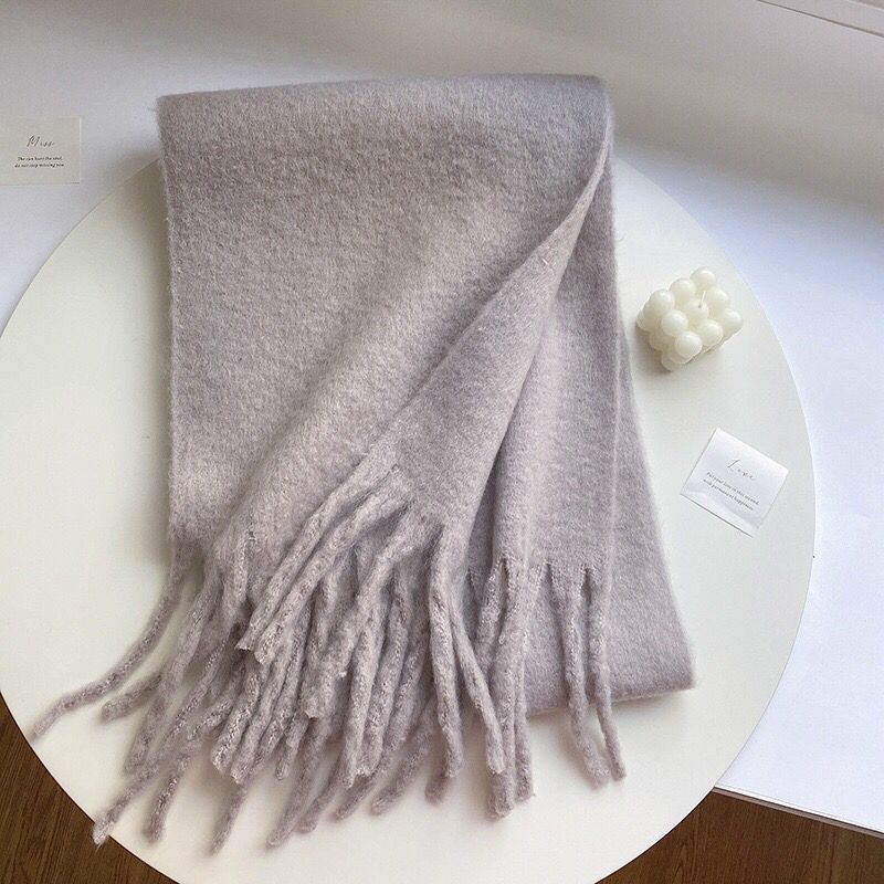 Thick Mohair Fluffy Scarf Warm Plush