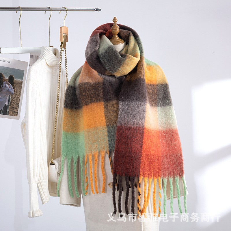 Thick Mohair Fluffy Scarf Warm Plush