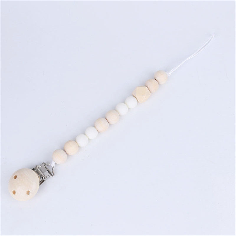 Wood & Silicone Bead Pacifier Chain