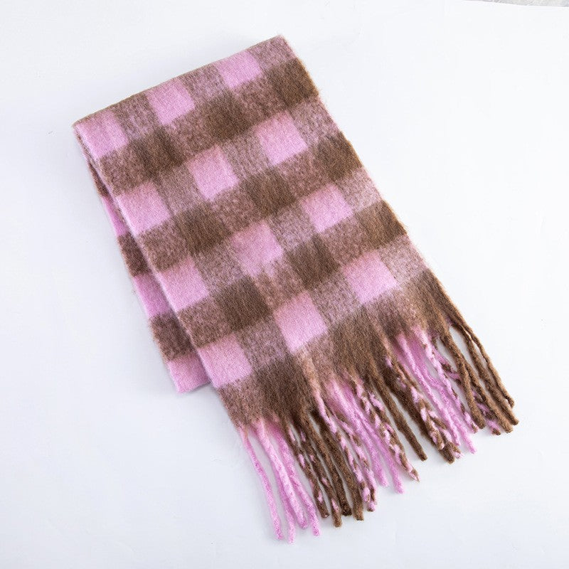 Thick Mohair Fluffy Scarf Warm Plush
