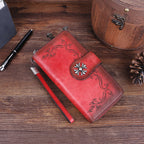 Cowhide Hand-polished Long Wallet