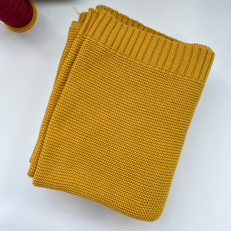 Knitted Cotton Swaddle with Overlock Edge