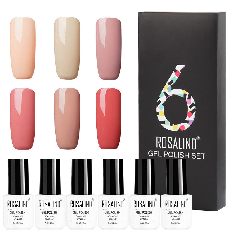 6-Piece ROSALIND Nude Gel Polish Set – 12 Shades