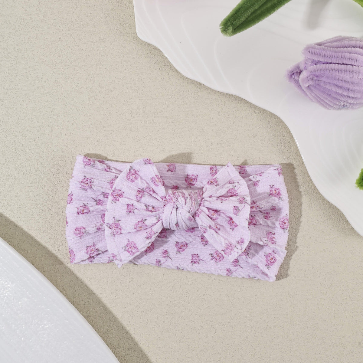 Printed Bow Baby Headband