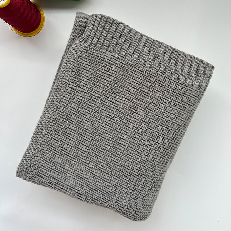 Knitted Cotton Swaddle with Overlock Edge