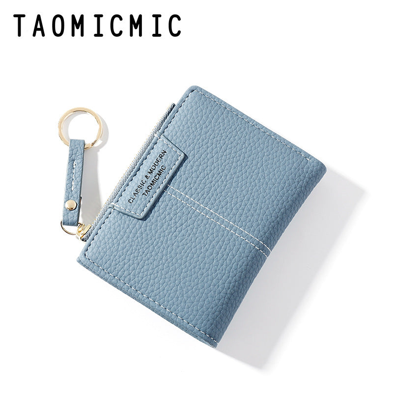 Short Zipper Two-fold Wallet
