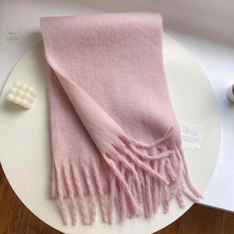 Thick Mohair Fluffy Scarf Warm Plush