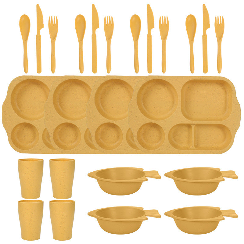 Student Cafeteria Dinner Plate Bowl Cup Utensil