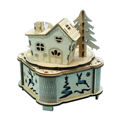 3D Wooden Christmas Music Box Puzzle