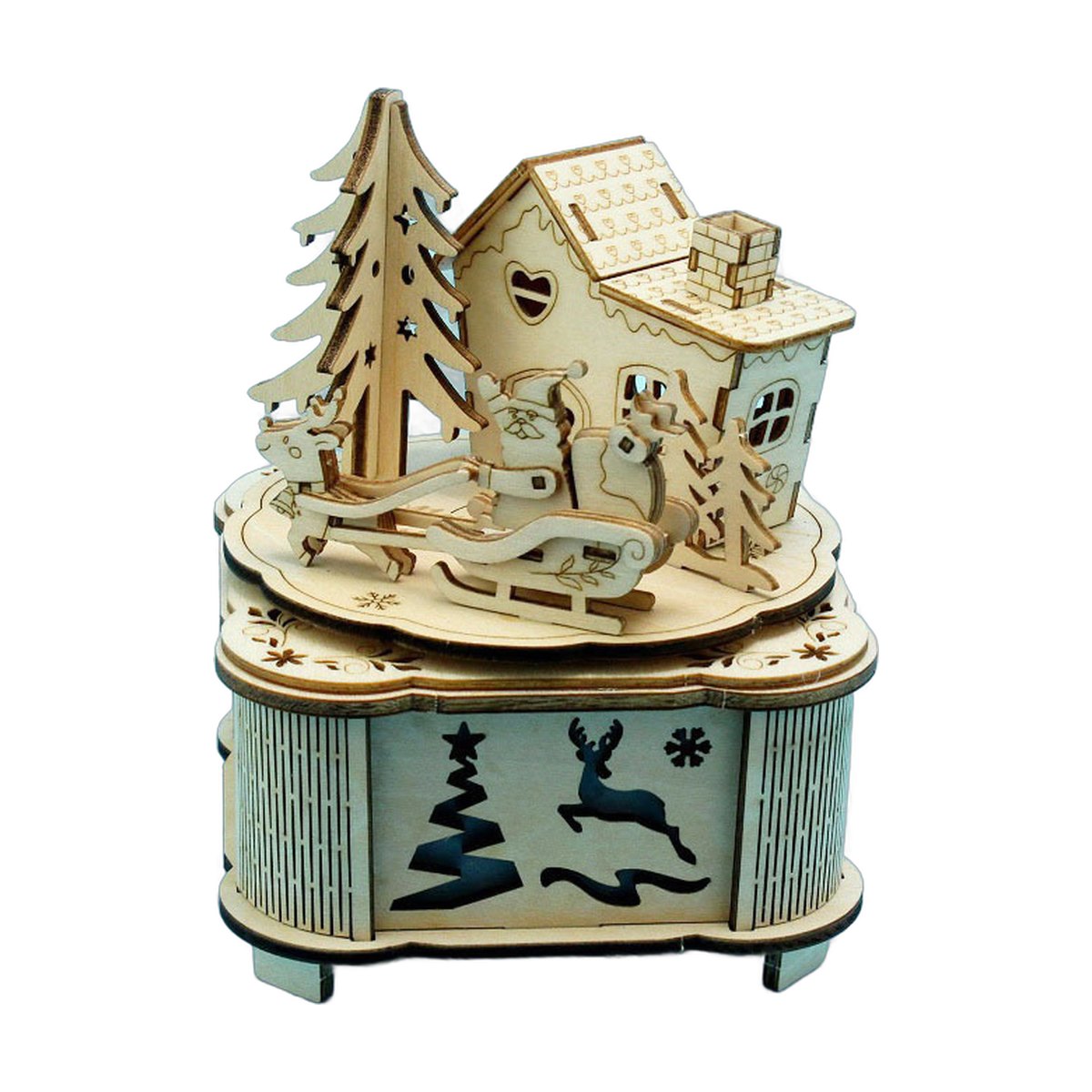 3D Wooden Christmas Music Box Puzzle