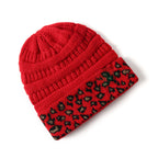 Beanie Warm Leopard Print Knitted Hat