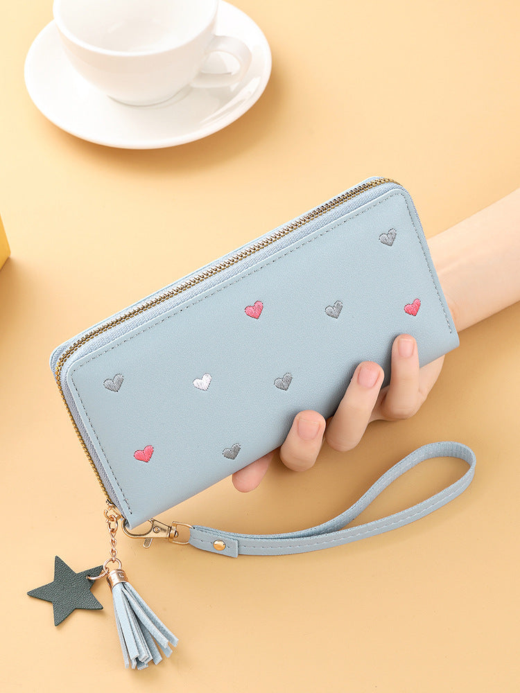 Mini Embroidered Long Wallet
