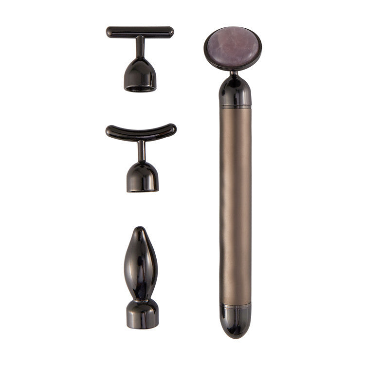 4-in-1 Vibrating Rose Quartz Face Roller
