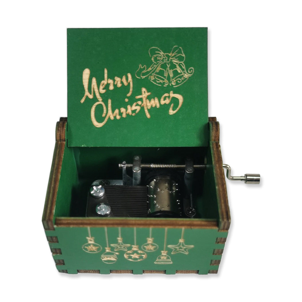 Hand-Crank Wooden Christmas Music Box