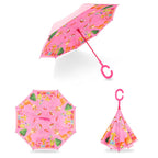 Children's Colorful Handle Reverse Umbrella Set Baby