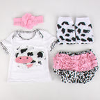 Baby Short Sleeve T-shirt Socks Headband Set