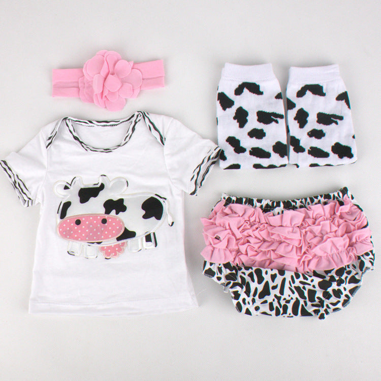 Baby Short Sleeve T-shirt Socks Headband Set