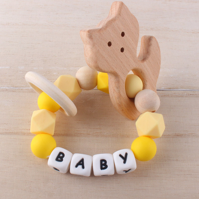 Beech and Silicone Teether