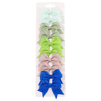 10pcs Set Solid Ribbon Bowknot Hair Clips