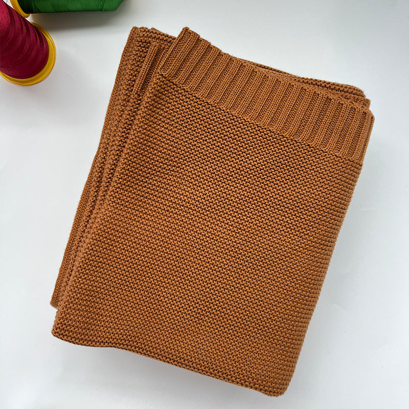 Knitted Cotton Swaddle with Overlock Edge