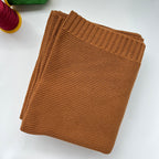 Knitted Cotton Swaddle with Overlock Edge