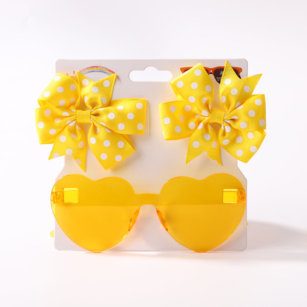 Kids' Bow Hair Clip and Sunglasses Set