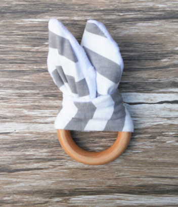 Handmade Wooden Bunny Teether