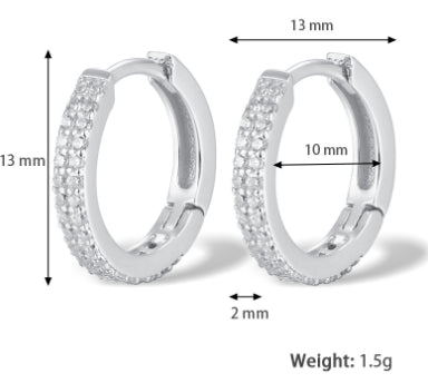 Cathy Paved Hoop Earrings