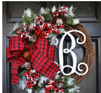 Christmas Letter Wreath