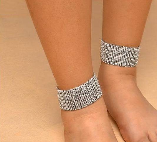Square Rhinestone Anklet
