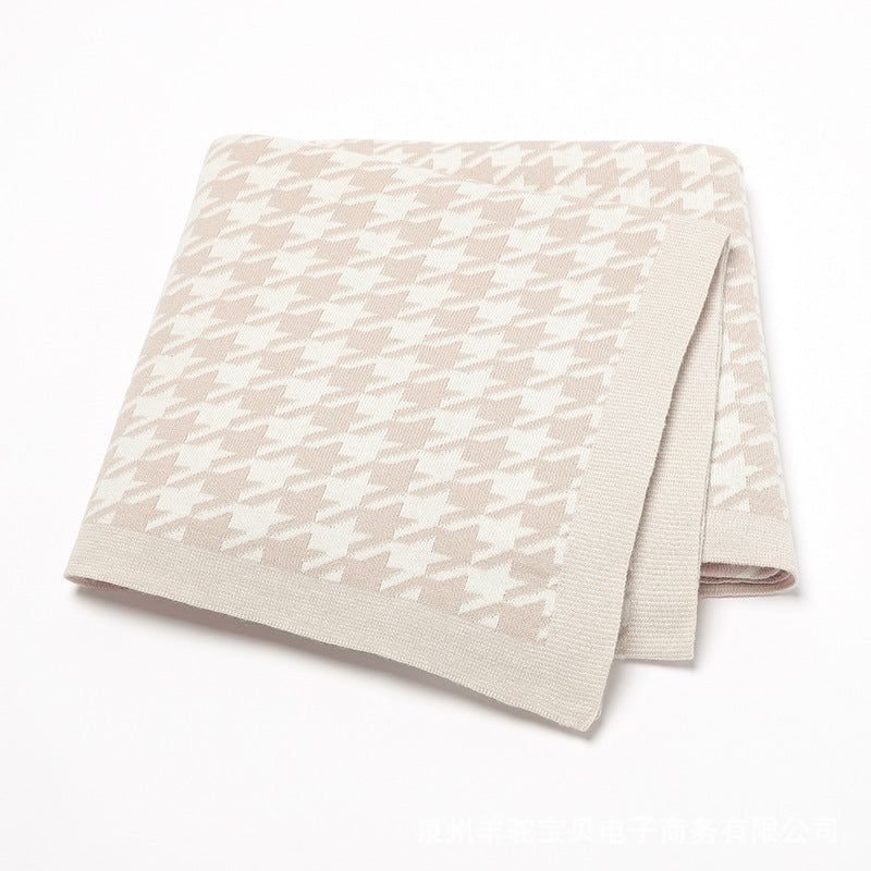 Houndstooth Knitted Baby Blanket