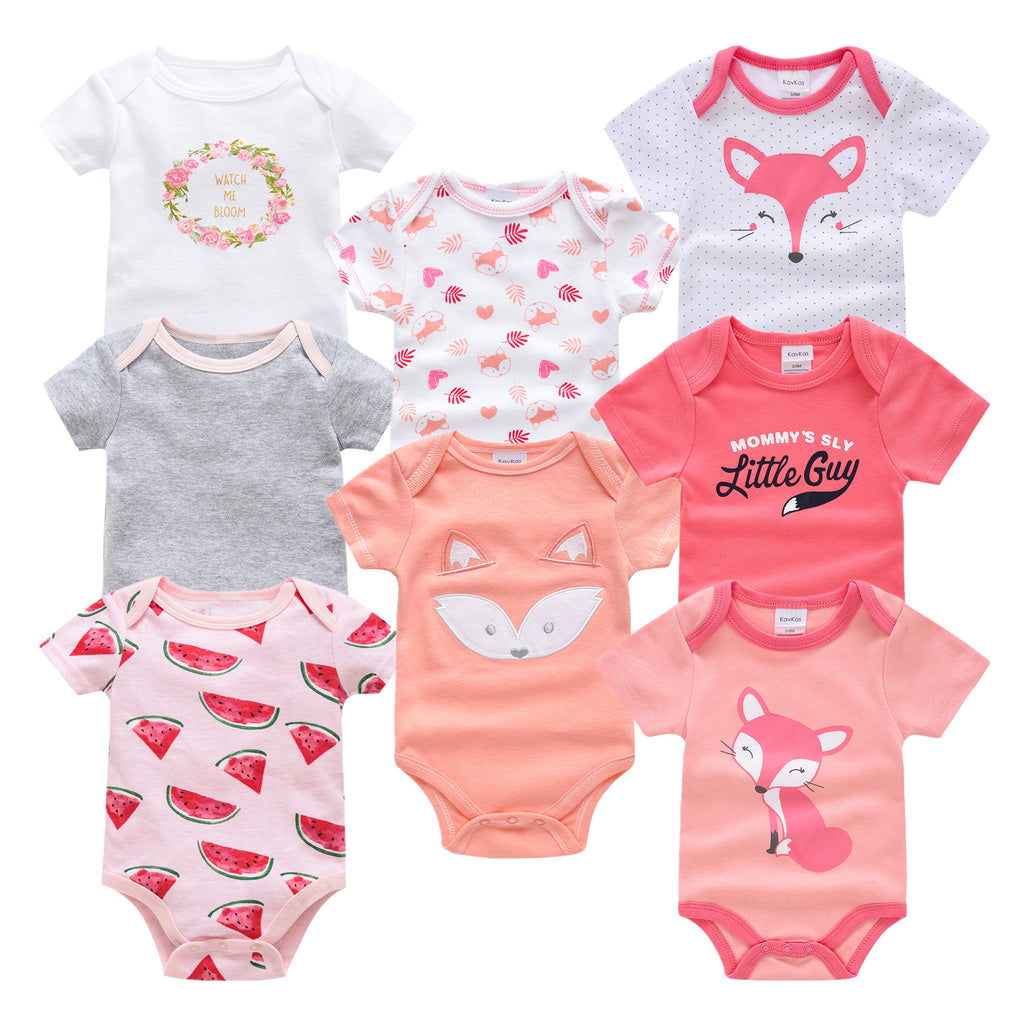 Baby Newborn Cartoon Short-sleeved Romper Casual