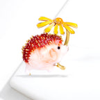 Brooch Cartoon Little Hedgehog Silk Scarf