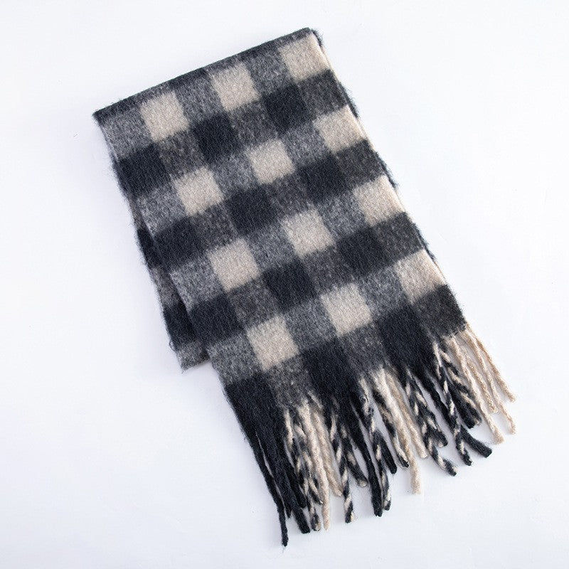 Thick Mohair Fluffy Scarf Warm Plush