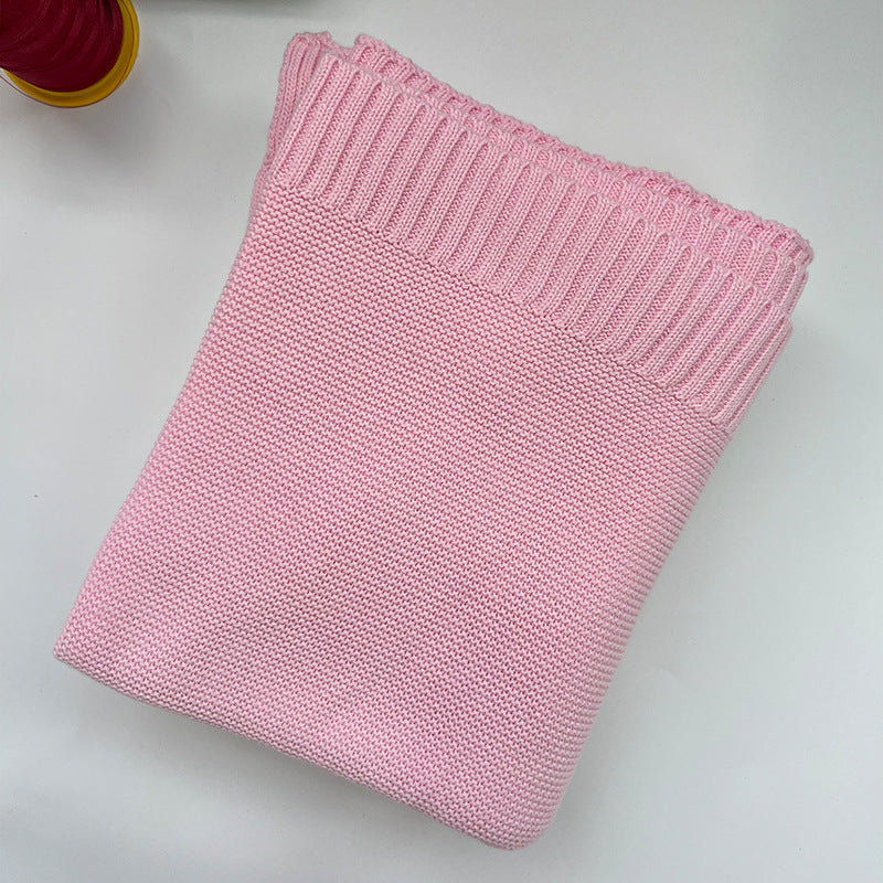 Knitted Cotton Swaddle with Overlock Edge