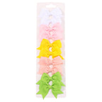 10pcs Set Solid Ribbon Bowknot Hair Clips
