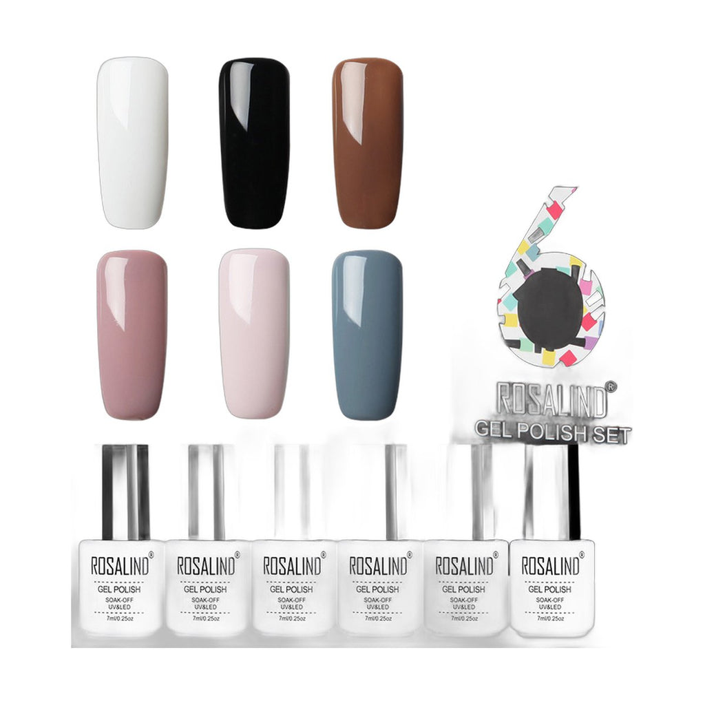 6-Piece ROSALIND Nude Gel Polish Set – 12 Shades