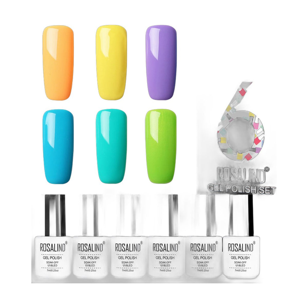 6-Piece ROSALIND Nude Gel Polish Set – 12 Shades