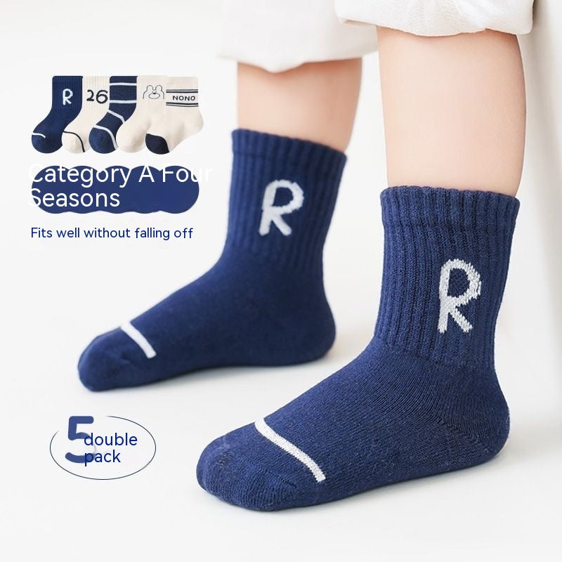 Children's Socks Thin Breathable Mid-calf Baby Boat