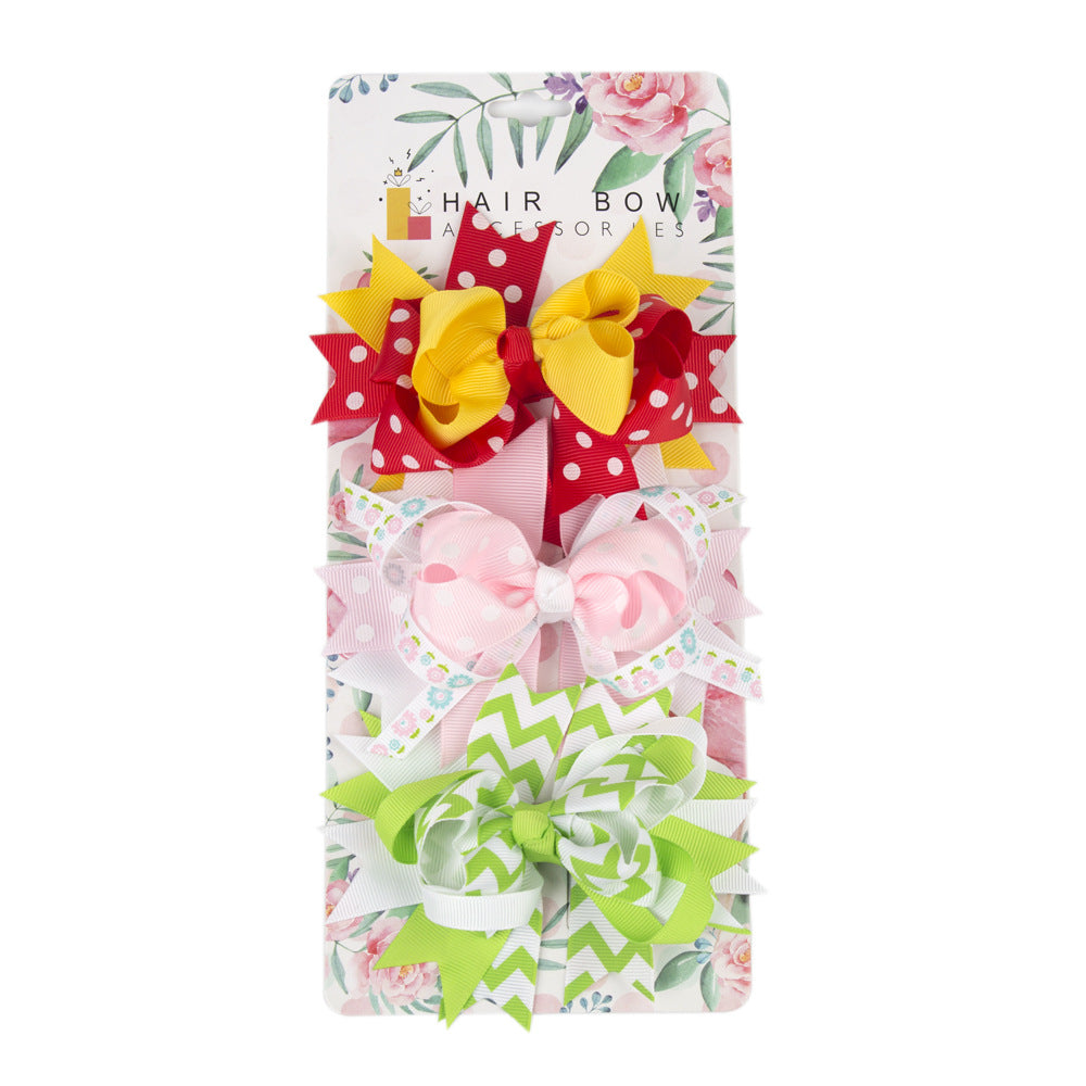 Three-piece Set Children's ' Multi-layer Bow Hair