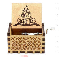 Hand-Crank Wooden Christmas Music Box