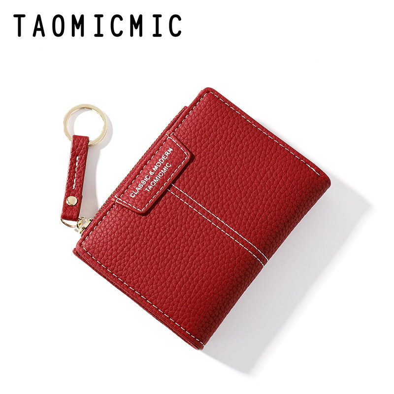 Short Zipper Two-fold Wallet