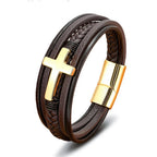 Cross Leather Bracelet