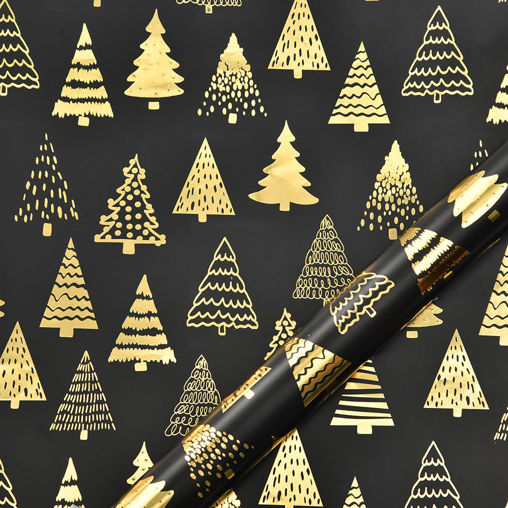Black & Gold Christmas Wrapping Paper, 50 x 70 cm